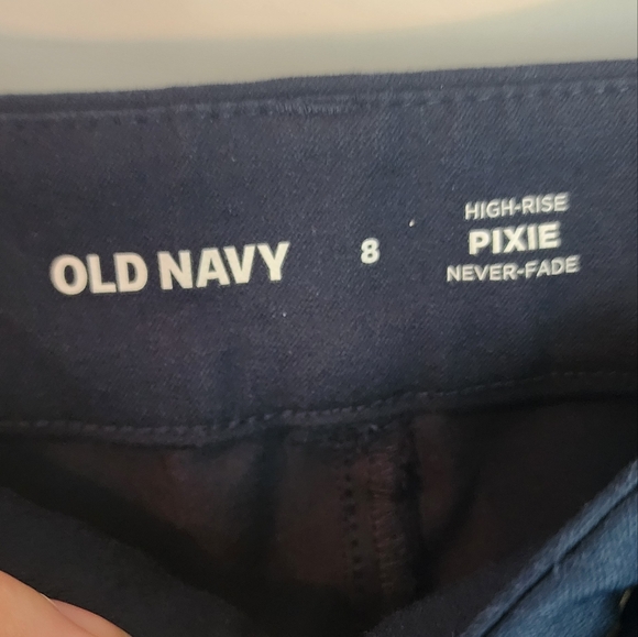❤️5/$25 Old Navy High-Rise Pixie Pants in Navy - Picture 3 of 4
